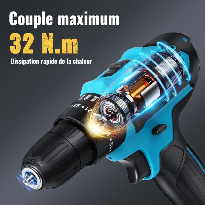 PYTRMHI Perceuse Visseuse sans Fils Kit Professionnel Visseuse sans Fil