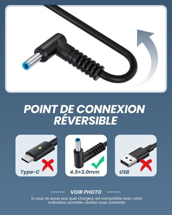 Chargeur Adaptateur Pour PC Portable HP Pavilion 17-G155NF / 17-G155NG - Neuf