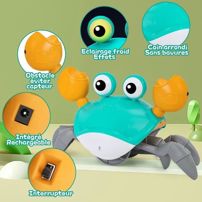Toyzey Crabe Qui Marche Bebe, Jouet Bebe 1 2 an Cadeau Enfant 1 2 Ans 1 2 Ans Garcon Fille Jouets Musicaux Jeu Jouet Bebe 3-12 Mois Idée Cadeau Bébé 1 an Anniversaire | Votre wishlist sur