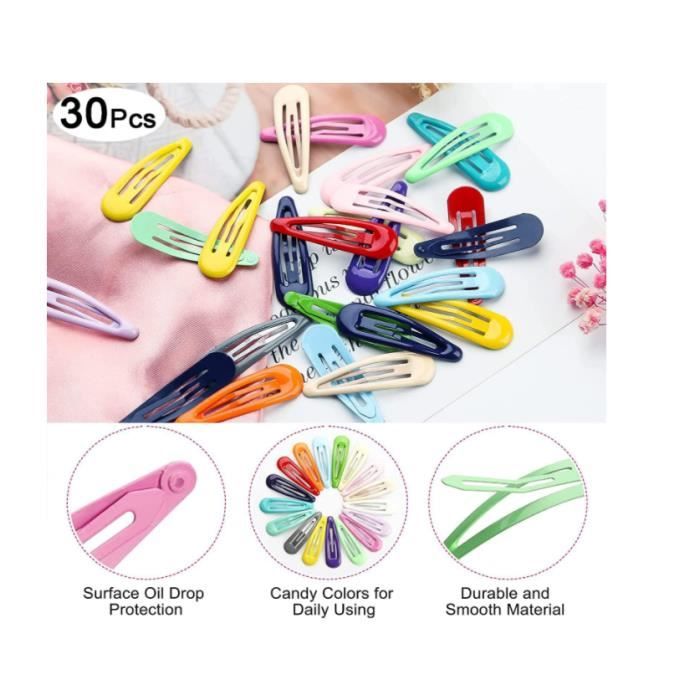 Lot De 30 Pinces à Cheveux En Métal, Mignonnes Et Antidérapantes Avec Boîte, Jolis Accessoires à Cheveux Multicolores Pour Filles, Femmes, Enfants, Cheveux épais, Bouclés Et Raides (multicolore 3