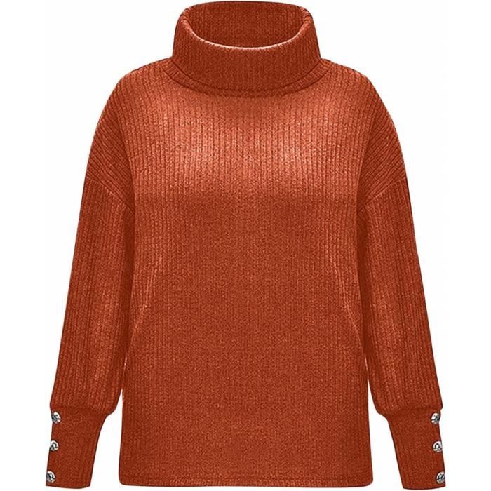 Pull Femme Col Roulé Hiver Chaud Chic Et Elegant Pull Femme Pas Cher Hauts  S-3XL-Rouge Rouge - Cdiscount Prêt-à-Porter