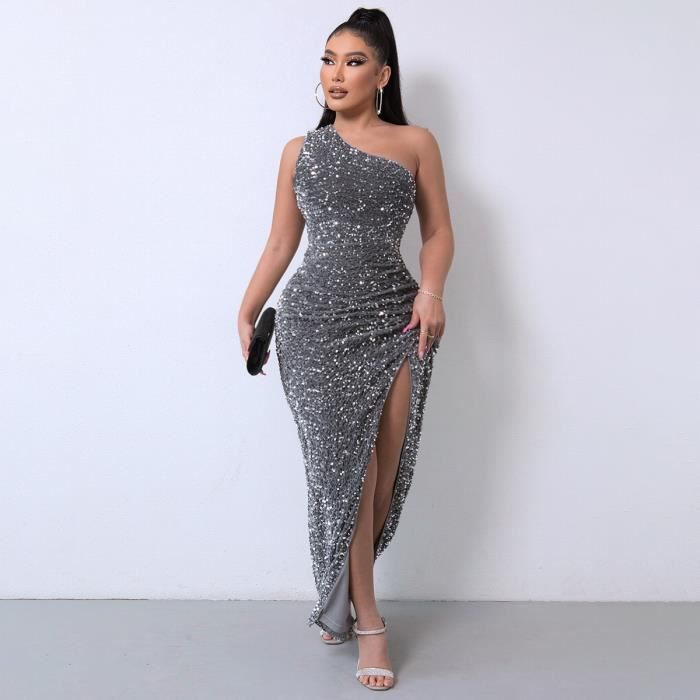 Robe paillette asymetrique deals