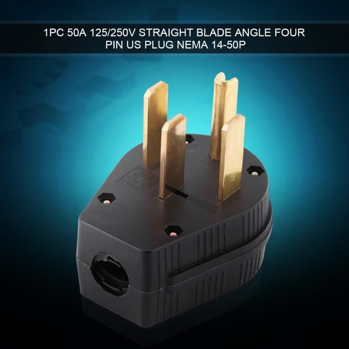 Prise NEMA 14‑50P Angle Droit 50A 125V/250V - Pour Borne De Recharge Et Usage Intensif - Neuf