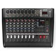 VONYX AM8A Table de mixage 8 canaux avec amplificateur 1000 Watts intégré, Bluetooth, MP3/USB/SD, 16 effets digitaux, Entrée RCA-3
