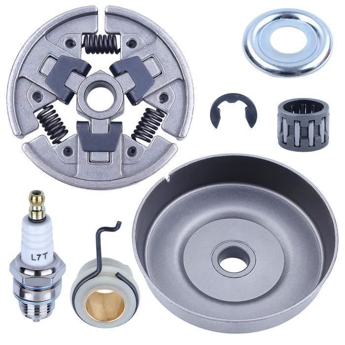 Adefol 3/8 -7 Dents Tambour d'embrayage Roulement à Aiguilles Kit pour Stihl 034 036 039 MS310 MS360 MS390 034 Tronçonneuse Pièces de Rechange avec Rondelle d'embrayage Agrafe Bougie d'allumage