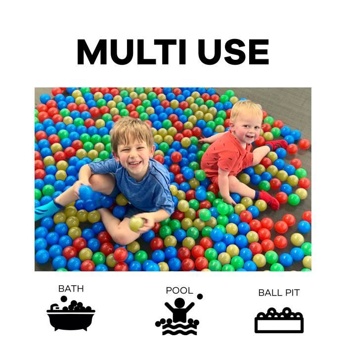 Thenese Lot de 100 balles de piscine – Balles en plastique anti-écrasement – Boules d'océan macaron pour enfants, sans phtalate et BPA (petite taille, 5,5 cm, blanc, vert et bleu
