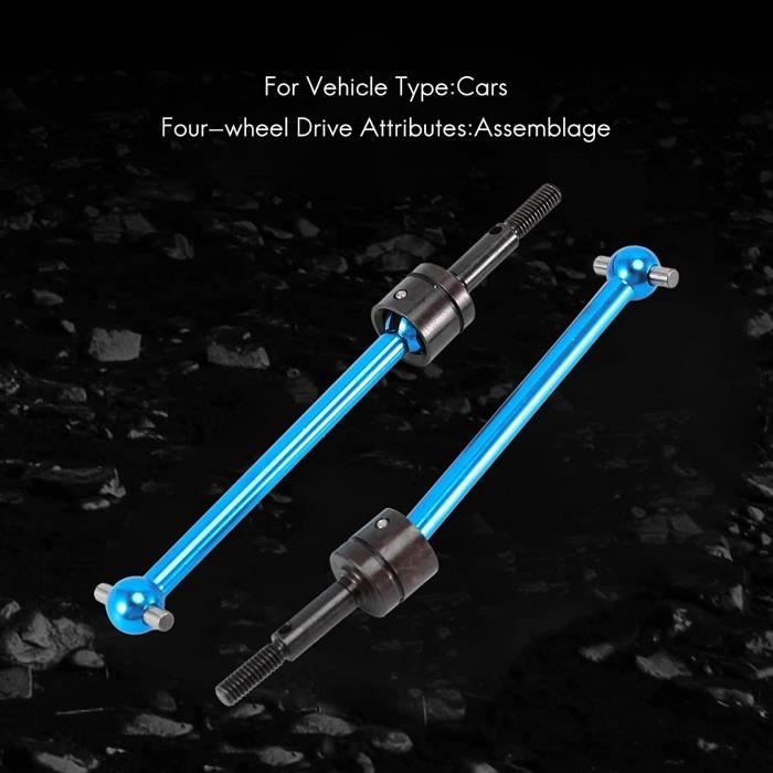 Ensemble CVD d'arbre D'entraînement D'essieu Avant et Arrière, Ensemble d'arbre D'entraînement CVD Universel en Métal RC 4 Pièces Compatible avec la Voiture TT02B 1/10