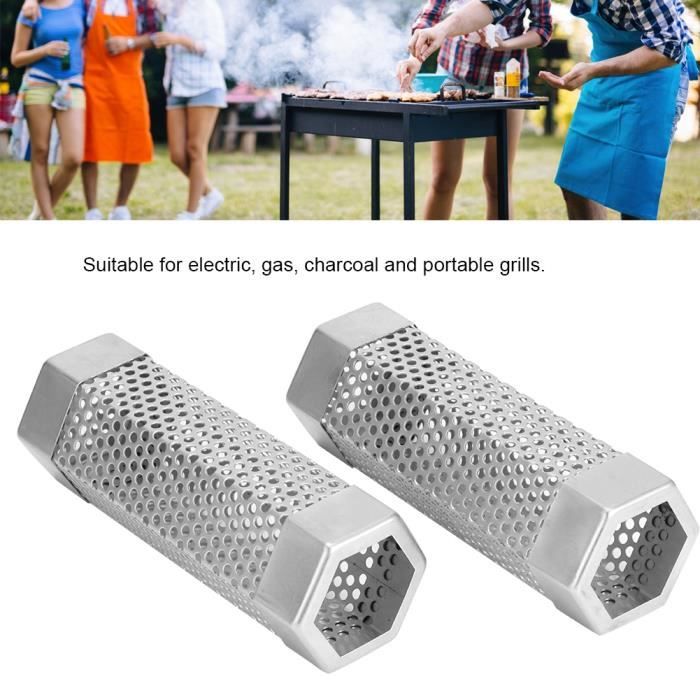Tube de gril en maille perforée en acier inoxydable, boîte de générateur de  fumoir pour barbecue
