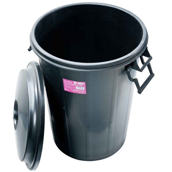 Poubelle de rue en plastique avec couvercle 100 litres Cdiscount
