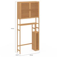 COSTWAY Meuble WC au-Dessus des Toilettes en Bambou avec Placard à 2 COSTWAY Meuble WC au-Dessus des Toilettes en Bambou avec Placard à 2