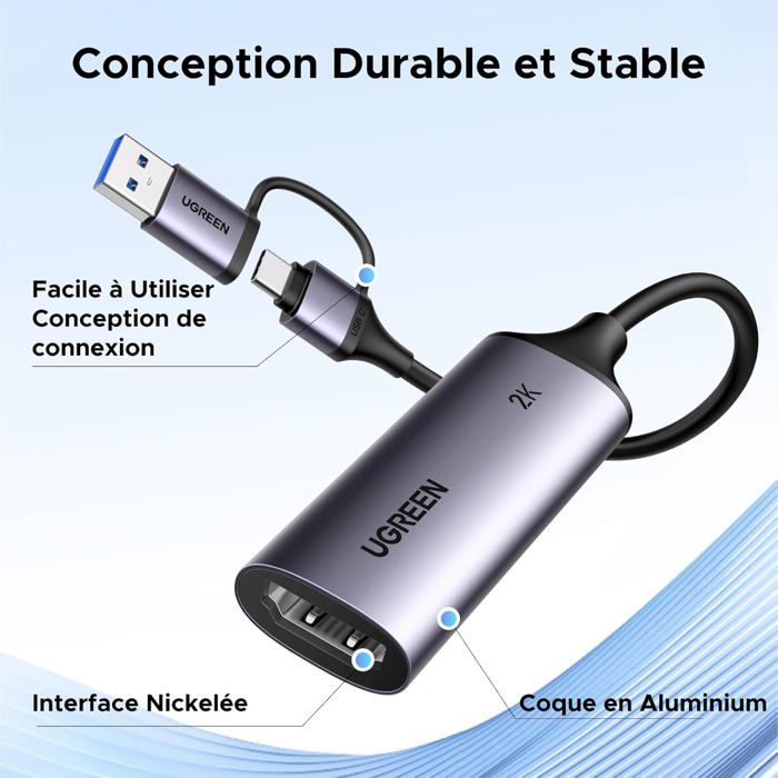 Carte Capture Vidéo HDMI 4K/1080p – Plug & Play Pour Streaming, Jeux (PS4, Xbox) Et Enregistrement