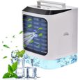 Climatiseur portable 5 en 1 - Mini ventilateur - Refroidisseur d'air - Silencieux - 3 vitesses - LED 7 couleurs