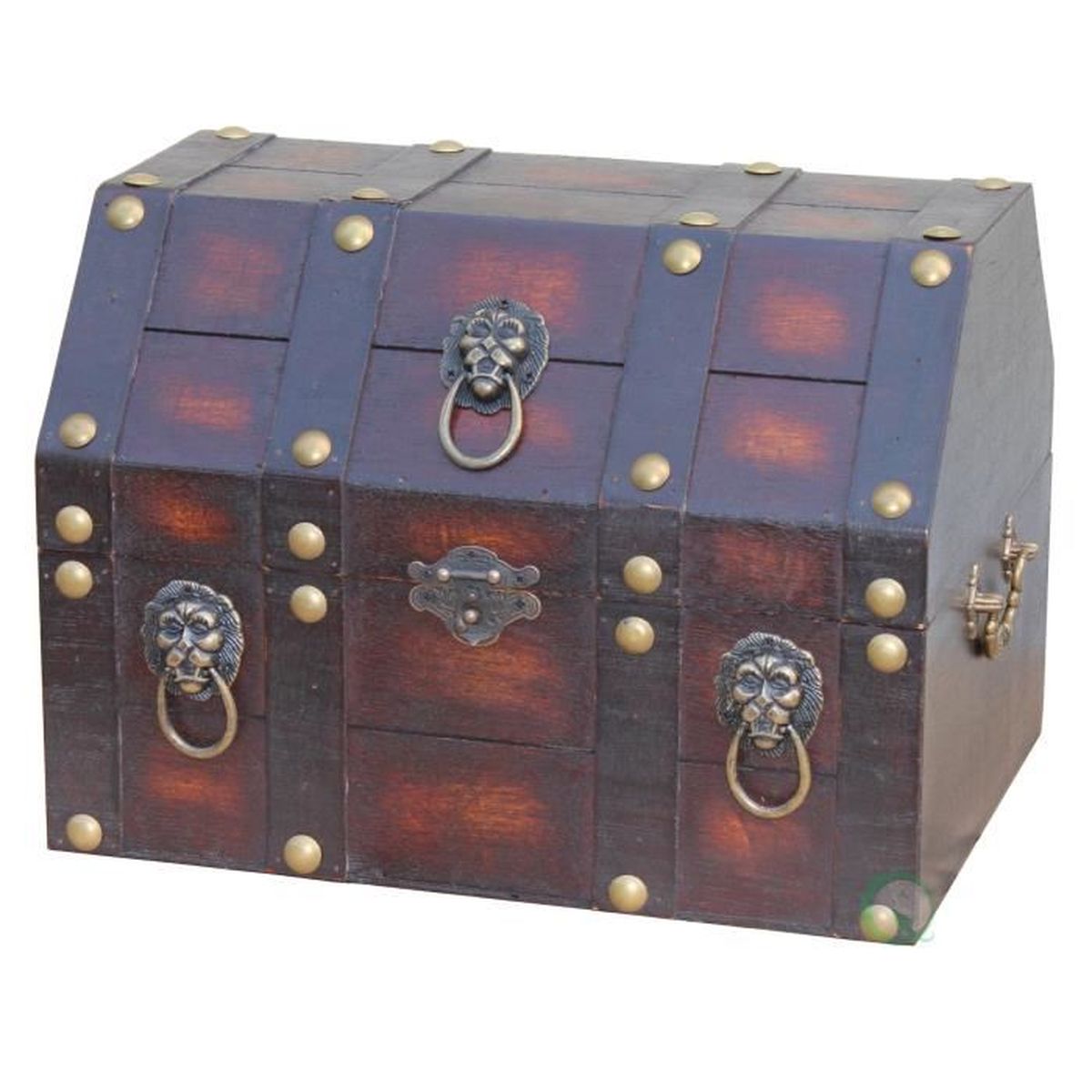 Vintiquewise Pirate Coffre au trésor avec Lion Anneaux, en bois, marron ...