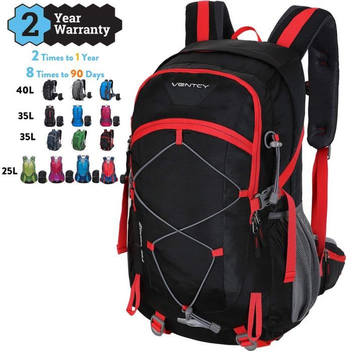 25 L Trekking Randonnée Sac de voyage en plein air Sac à Dos Homme Femme à Sac à dos