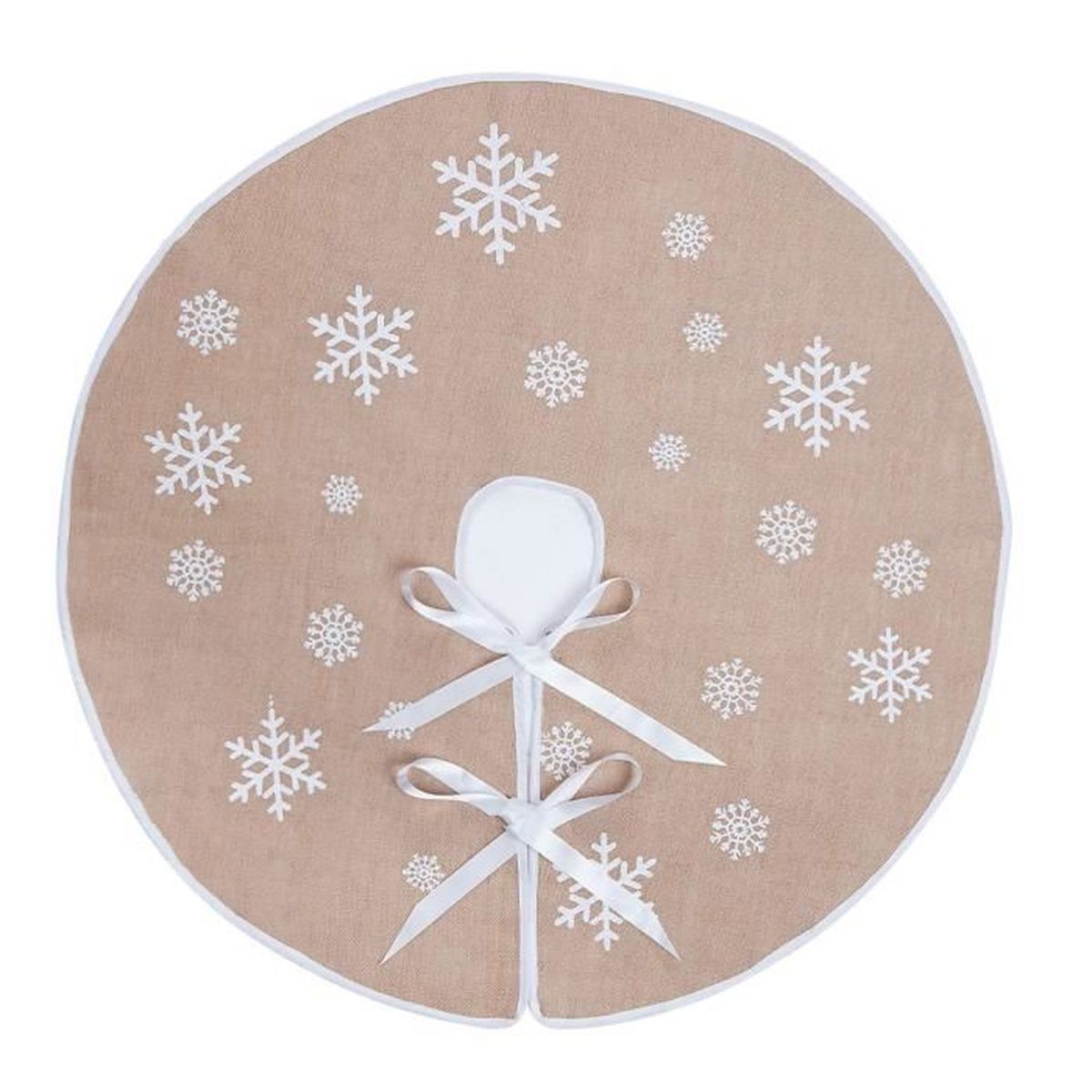 Jupe d'arbre de Noël Tapis CachePied de Sapin de Noël en Toile de Jute