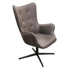 HOME DECO FACTORY Fauteuil pivotant Simili Gris - L 74 x P 71,5 x H 107 - HELSINKI