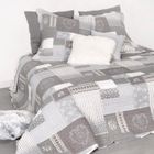EMINZA Boutis et taies d'oreiller - Arkansas - Gris - 240 x 260 cm - 100% polyester - 60 x 60 cm