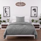 INTEMPOREL Parure housse de couette en microfibre lavée 140x200 cm BOHEME gris, par Soleil d'Ocre