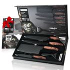 JIATZOCN 6PCS Set de Couteaux Professionnels,Set Couteau Cuisine Premium en Acier Inoxydable avec Bloc en Bois,Accessoires de Cuisine
