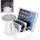 ONEVER Station de Charge USB, Quick Charge 3.0 Chargeur Multiple USB avec 5 Ports USB de Recharge, Support de Charge, Champignon LED Lampe