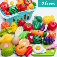 26Pcs Jouet de Cuisine Enfants Simulation Fruits et Légumes Simulés Colorés Cadeau pour Enfants Filles Garçons