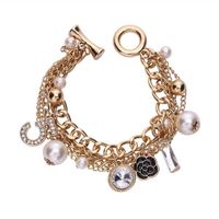 Bracelet de perles coréen multicouche, fleur numéro 5, pendentif, bijoux de luxe, accessoires, cadeau pour f