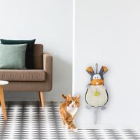 Relaxdays Tapis griffoir chat, Tapis avec jouet Balle avec grelot pour le mur , en sisal H x l x P 55 x 22 x 10 coloré -
