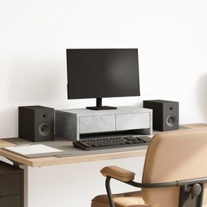 Support de moniteur en bois de bambou - Support d'écran et organisateur de bureau pour