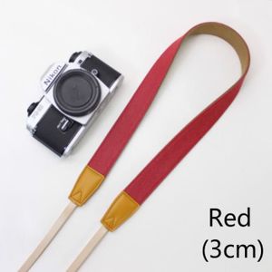 SANGLE - DRAGONNE Rouge-(3cm)-Ceinture d'épaule et de cou en cuir de coton réglable universel, accessoire d'appareil photo pour