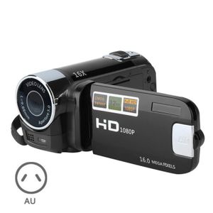CAMÉSCOPE NUMÉRIQUE Prise UE noire-Caméra vidéo portable avec écran LC