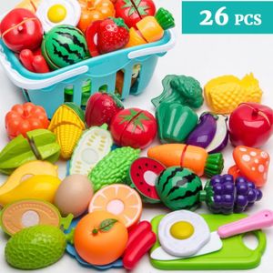 DINETTE - CUISINE 26Pcs Jouet de Cuisine Enfants Simulation Fruits et Légumes Simulés Colorés Cadeau pour Enfants Filles Garçons