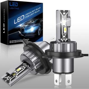 KOYOSO Ampoule H4 LED, 10000LM Phares pour Voiture et Moto, Ampoules Auto  de Rechange pour Lampes Halogènes et Kit Xenon, 12V 6000K, 2 Ampoules