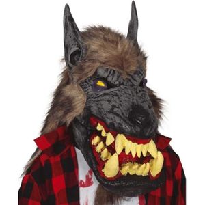 Homme Grand Méchant Gris Loup-garou wolf Eva Demi-Masque Réaliste Halloween Déguisements 