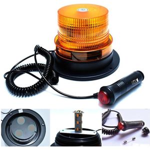 D-TECH Gyrophare LED orange lumière stroboscopique d'urgence Attention  signalement Ambre lumières pour camion véhicule Gyrophare magnétique pour