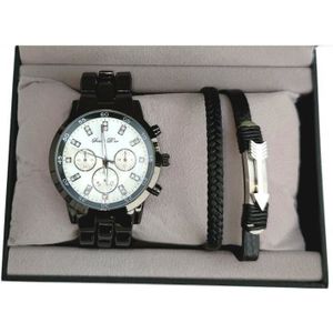 PACK MONTRE Coffret BOX Idée Cadeau Homme Montre + Bracelet Co