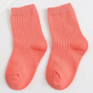 CHAUSSETTES Chaussettes,Chaussettes en coton doux et chaud pour bébé,couleur bonbon,à la mode,mignonnes,pour garçons-Pink socks-0 to 1 year
