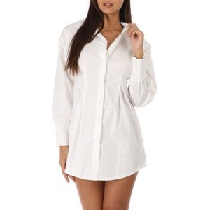 robe chemise blanche longue femme