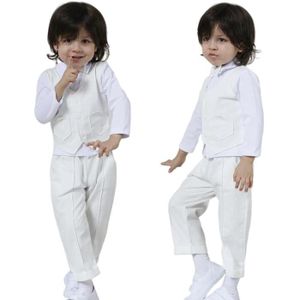 Ensemble de vêtements MINTGREEN Vêtements Garçon Bébé Baptême Tenue de Ceremonie Manche Longue Blanc 2 pièces