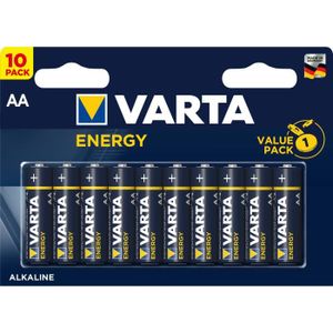 PILES VARTA Pack de 10 piles alcalines Energy AA (LR06) 