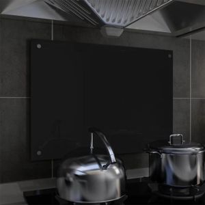 CREDENCE ZJCHAO - Dosseret de cuisine Noir 70x50 cm Verre trempé