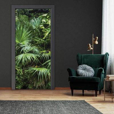 Stickers Porte Bambou Poster Porte Trompe L'oeil, Effect 3D Bambou
