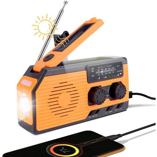 Radio Solaire, Manivelle, Manivelle De Secours, Radio De Secours Am-Fm