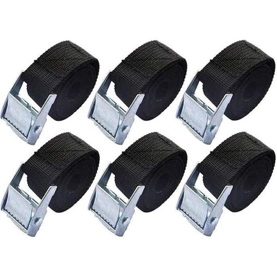 Lot De 6 Sangles De Fixation Avec Boucle De Serrage - 40 Cm, 2 Cm De Large, Charge 100kg - Pour Vélo, Moto, Bagages