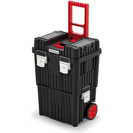 Kistenberg Porte-outils - Boîte à Outils Avec Poignée Ergonomique En Aluminium Anodisé - Noir - 496 X 296 X 231 Mm (L X L X H