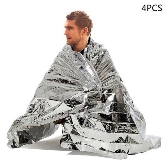 Lot De 5 Couvertures De Survie Réutilisables 210x160 Cm - Mylar Argent/Or, Imperméable, Isotherme - Camping, Randonnée, Urgence