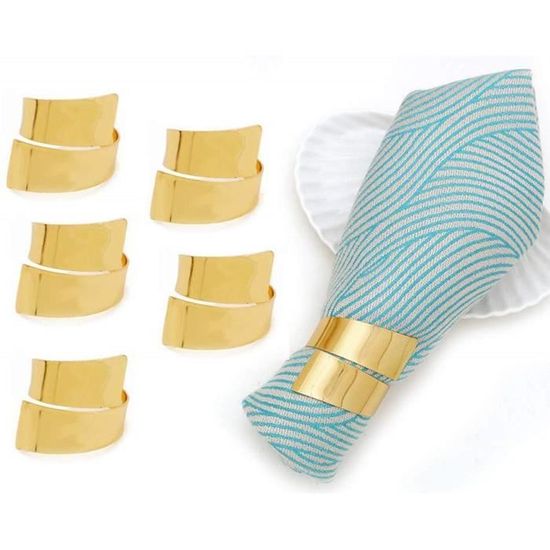 50pcs Ronds de Serviette Bleu royal Porte-serviettes Bague Cloutée en