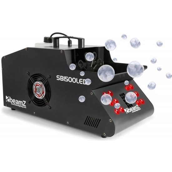 Machine à Fumée Et Bulles BeamZ SB1500LED - 1500W - 12 LEDs RGB - Réservoir 1,35L - Télécommande