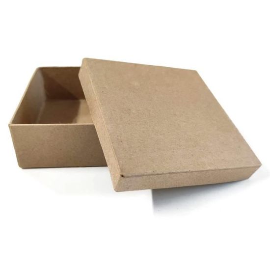 Petite Boîte Carrée Émaillée Champignon Marron – 10x10x4,2 cm