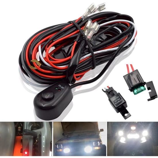 HautStore Câblage à Barres Lumineuses LED Faisceau De Fil, Faisceau Electrique Avec Relais Et