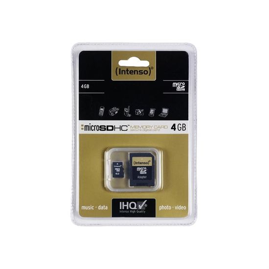 Intenso MicroSDHC 4GB avec adaptateur